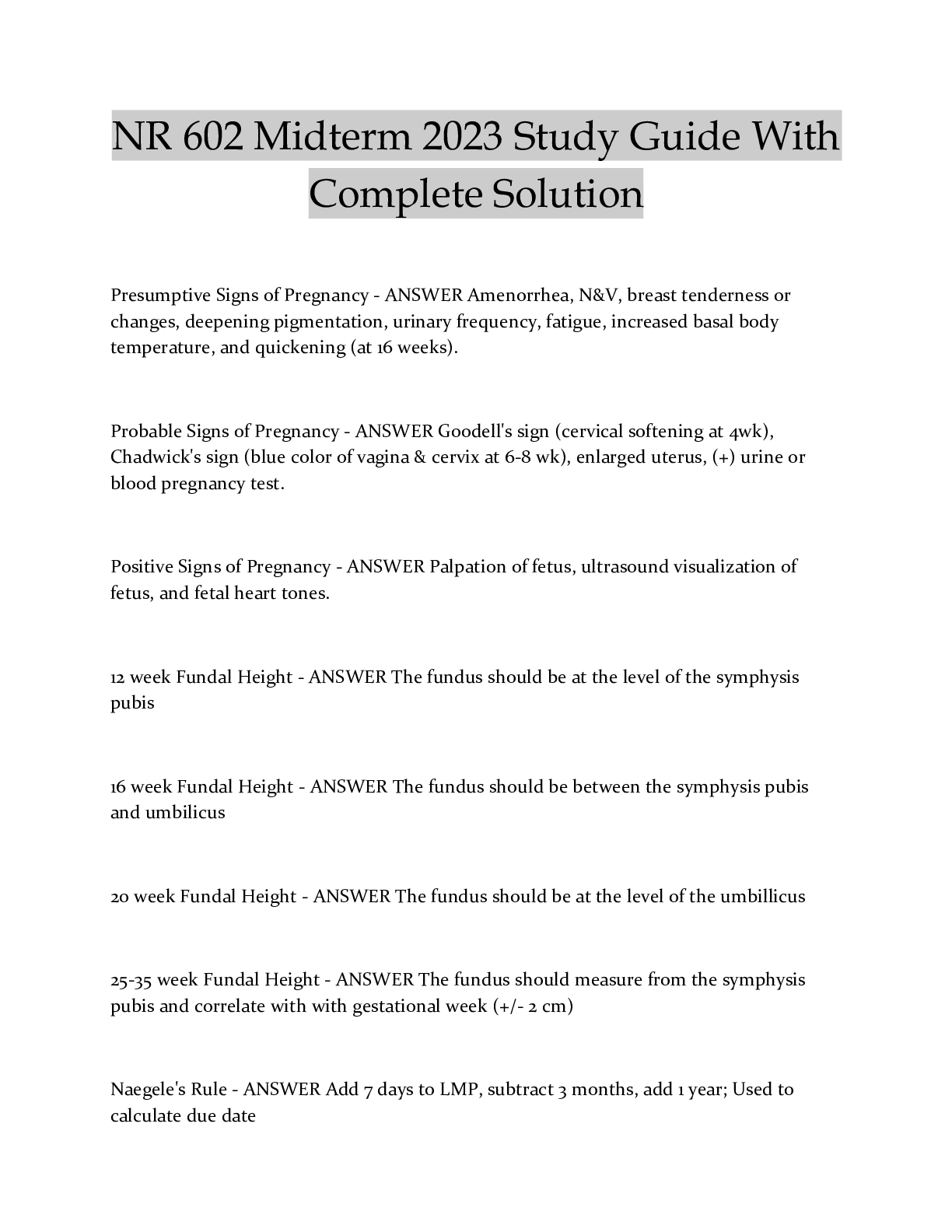 Preview image for NR 602 Midterm 2023 Study Guide With Complete Solution